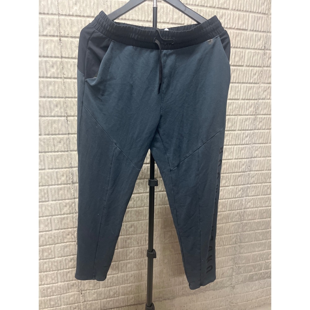 Under‎ Armour Mens Fitted Joggers Dark Gray Tapered Sweatpants Small Logo Active